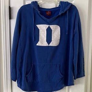 Vintage Duke Blue Devils Sweatshirt with White 'D' Logo Distressed Hoodie XL